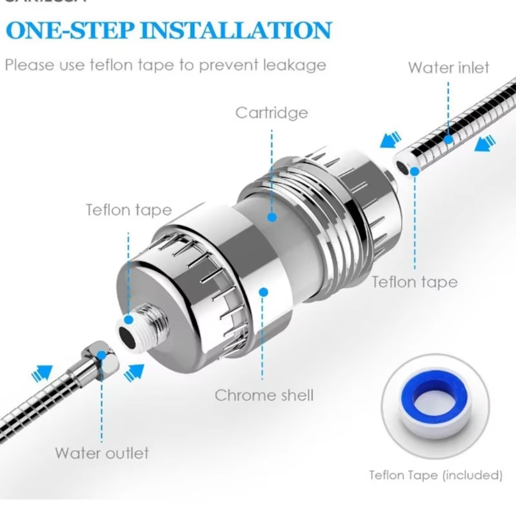 Welsee High Output Revitalizing Shower Filter - Reduces Dry Itchy Skin, Dandruff, Eczema, and Dramatically Improves The Condition of Your Skin, Hair and Nails